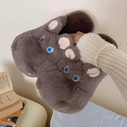 Snuggly Hippo Slippers